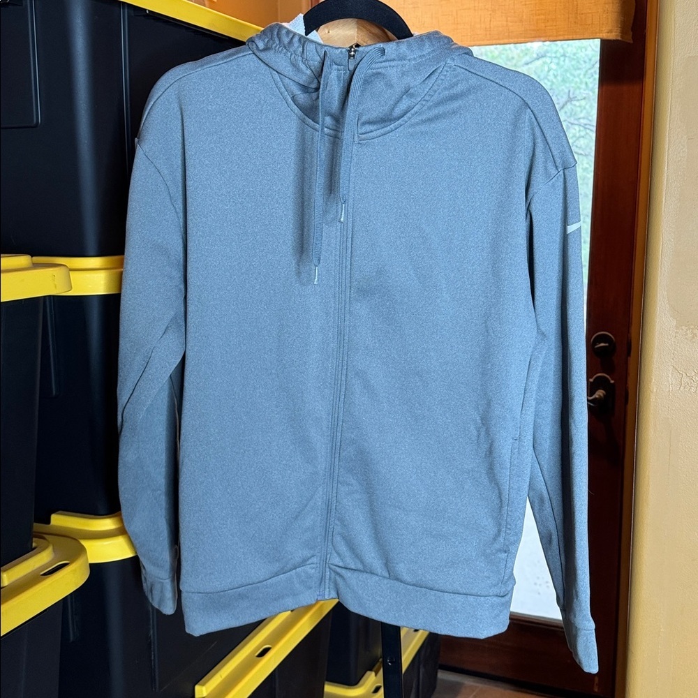 NIKE MEN'S CLUB FLEECE SLEEVE SWOOSH FULL-ZIP HOODIE JACKET GRAY SIZE SMALL